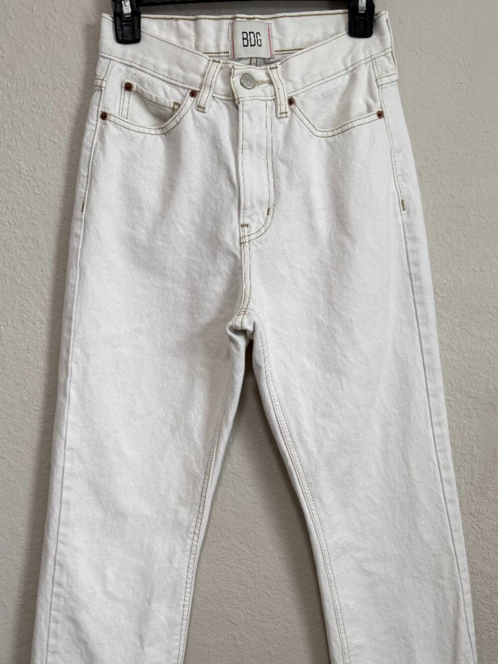 BDG White High Rise Straight Leg Jeans 100% Cotton Women's 28" Inseam